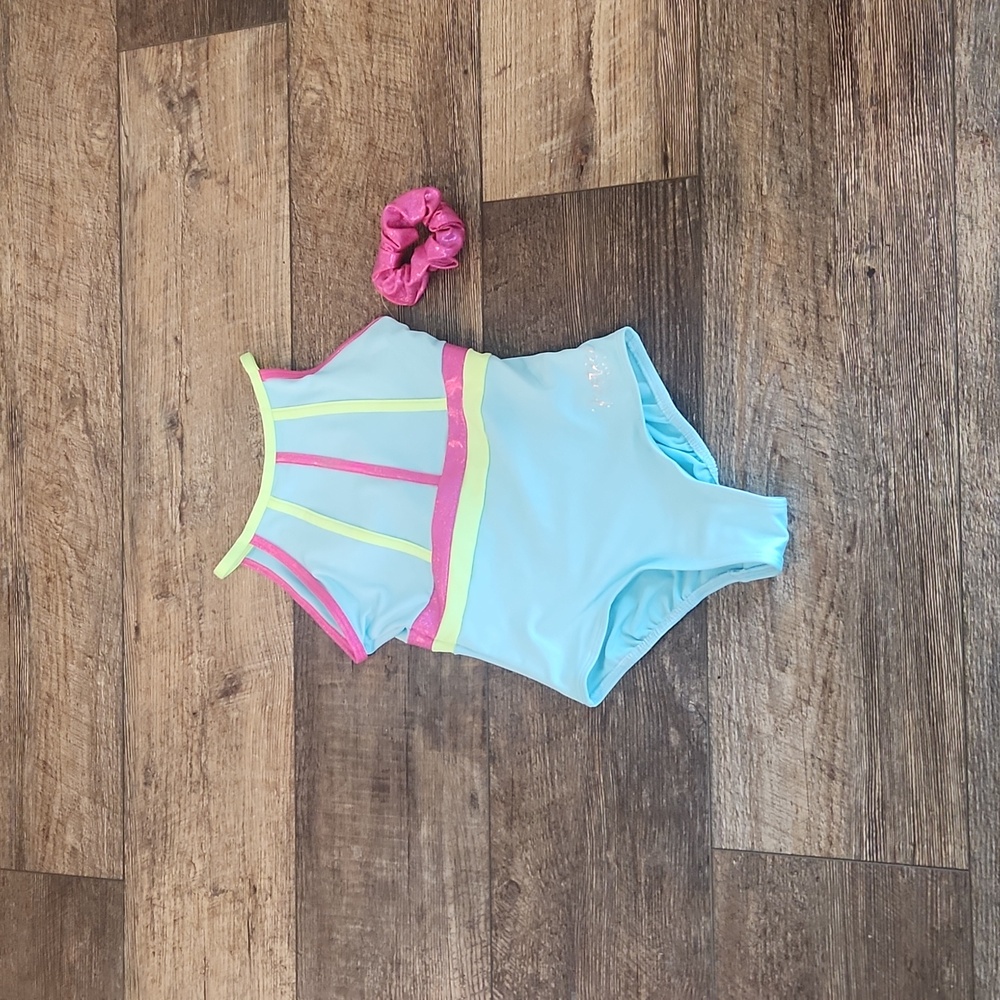 Justice Light Blue and Pink Kids leotard One Piece
